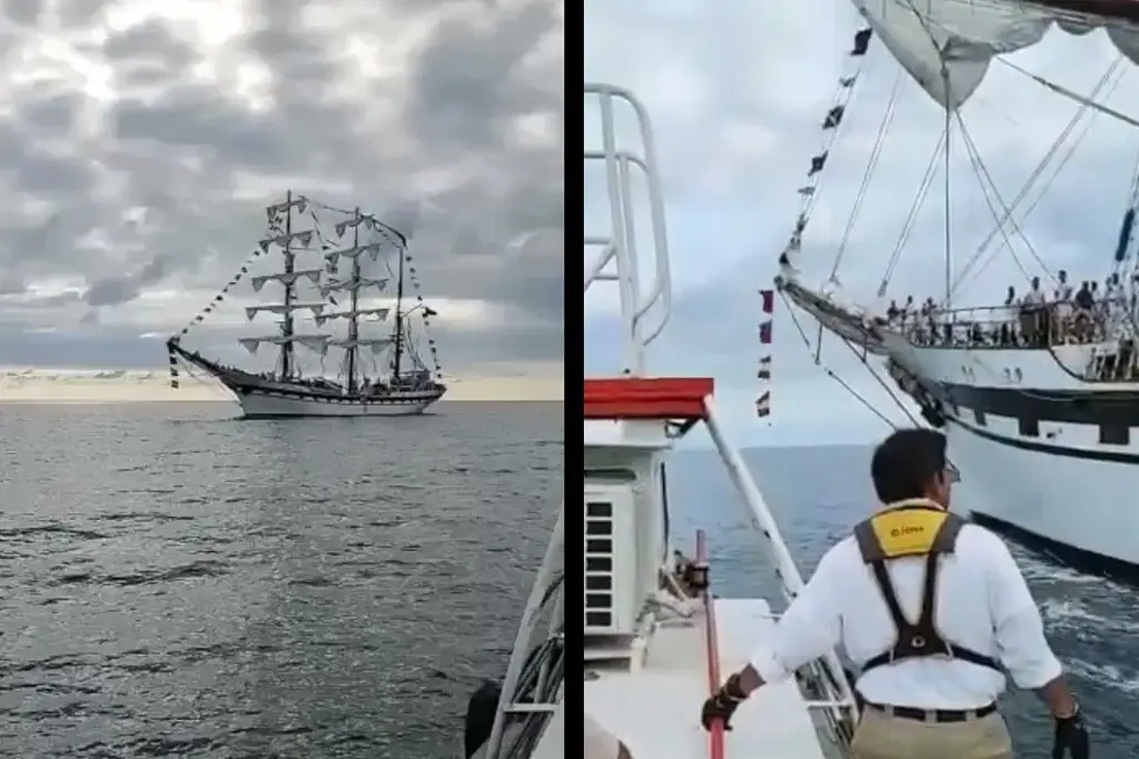Imagen Así captaron en mar abierto al buque escuela Bolívar entrando al puerto de Veracruz (+Video) 