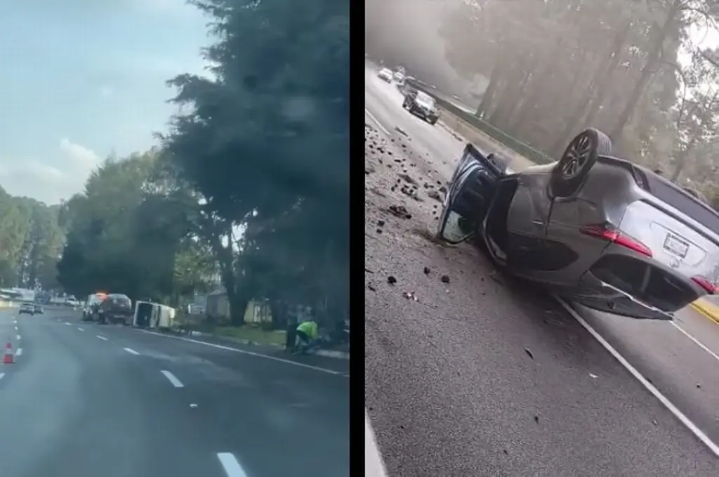 Imagen Reportan caos en autopista México-Cuernavaca por accidentes