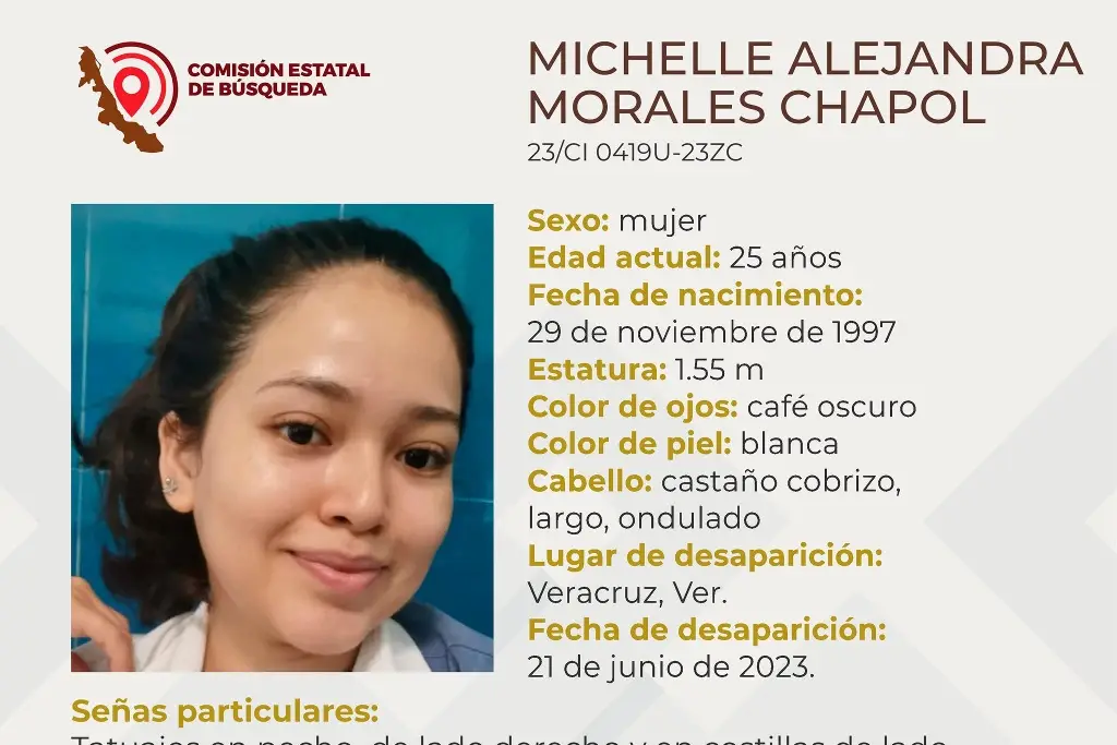 Imagen Desaparece en Veracruz la joven Michelle Alejandra Morales Chapol