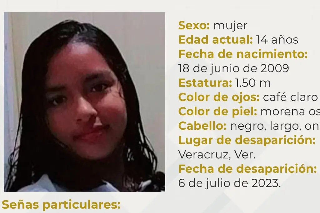 Imagen Desaparece adolescente de 14 años en Veracruz