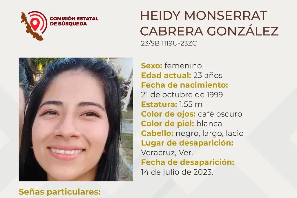 Imagen Ella es Heidy, tiene 23 años y desapareció en el puerto de Veracruz 