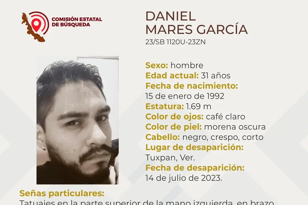 Imagen Piden ayuda para encontrar a hombre desaparecido al norte de Veracruz 