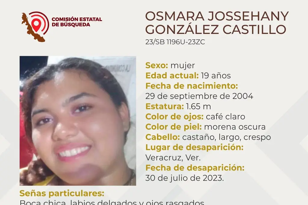 Imagen Ella es Osmara, tiene 19 años y desapareció en la ciudad de Veracruz 