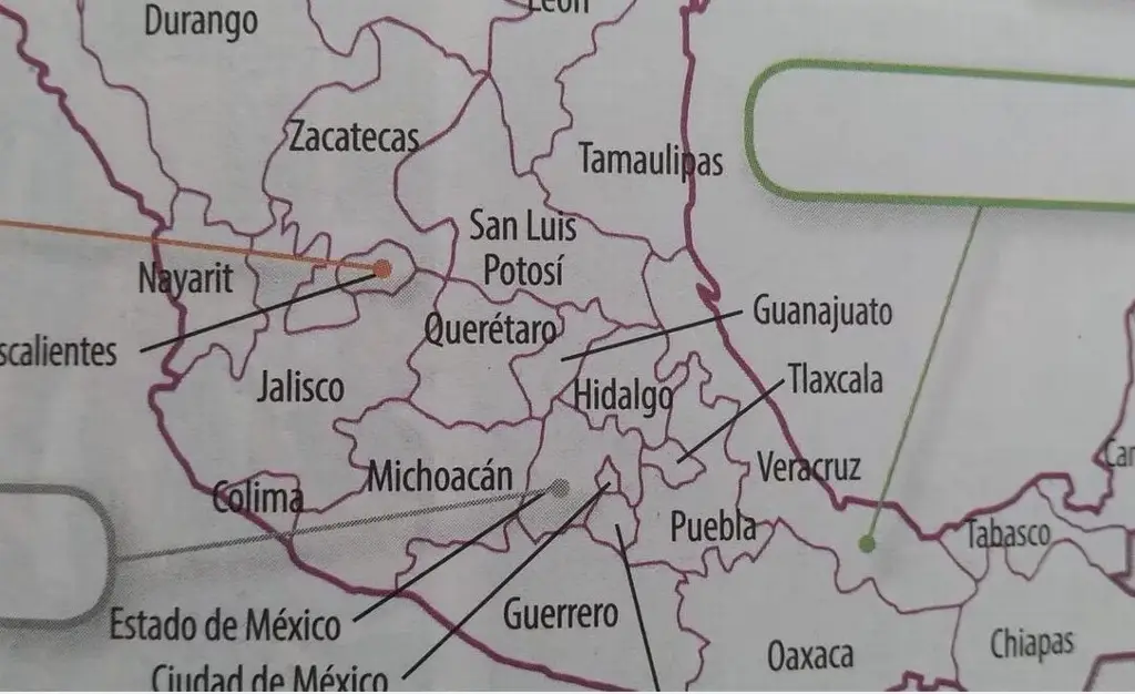 Imagen Exhiben otro error en mapa de México de libro de texto gratuito