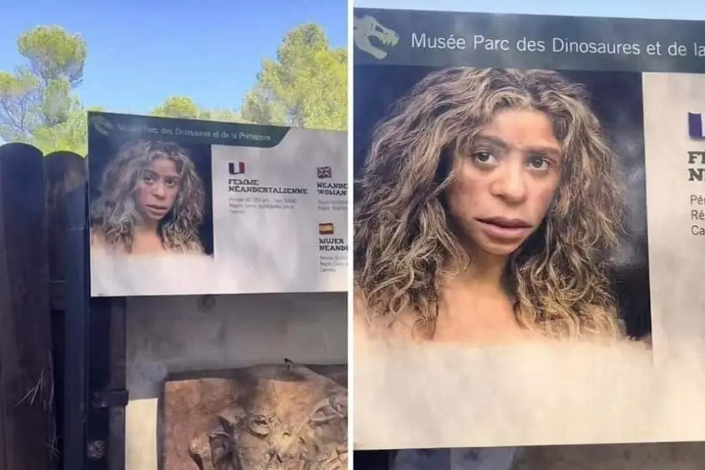 Imagen Muestran en museo supuesta apariencia de neandertal con imagen de Shakira (+Video)