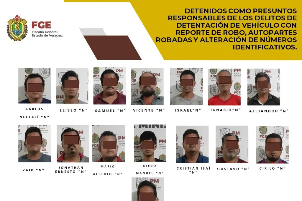 Imagen Detienen a 15 sujetos en Martínez de la Torre, Veracruz; fueron por estos delitos 