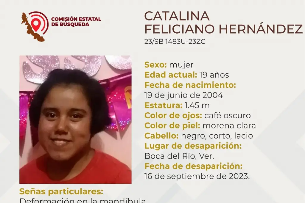 Imagen Ella es Catalina, tiene 19 años y desapareció en Boca del Río 
