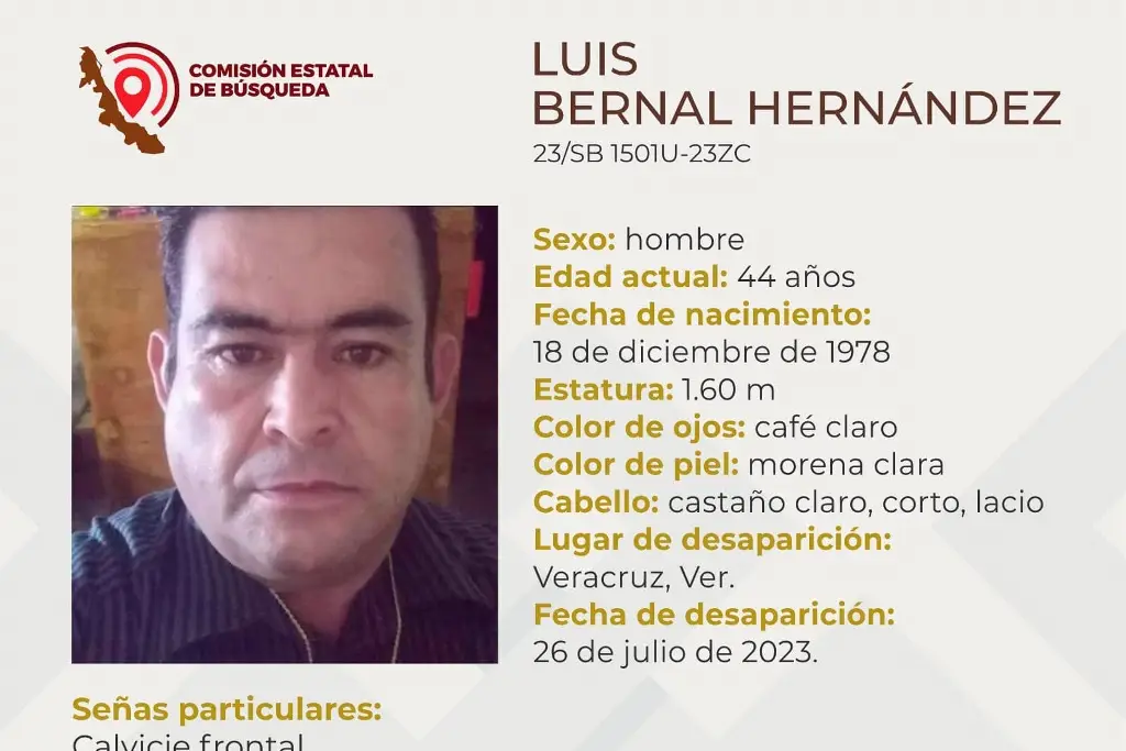 Imagen Piden ayuda para encontrar a hombre desaparecido en el puerto de Veracruz 