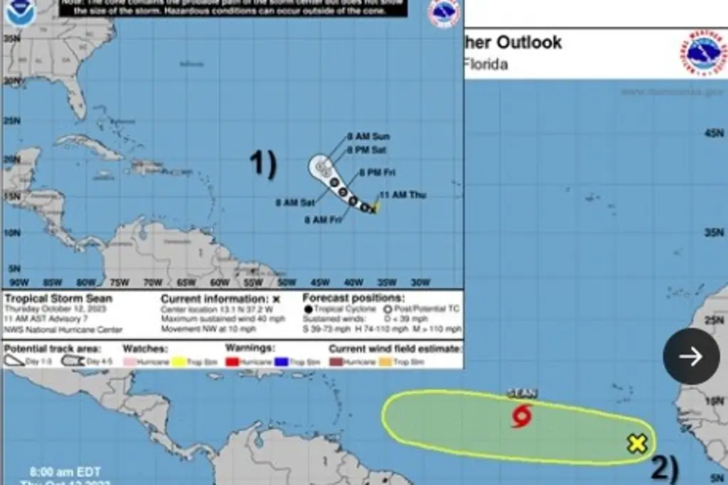 Perturbación AL94 con 40% de probabilidad de ser ciclón en el Atlántico: PC