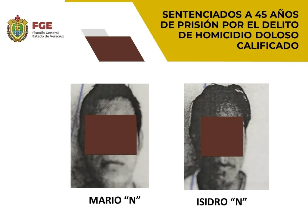 Imagen Los sentencian a 45 años de cárcel por el delito de homicidio doloso calificado 