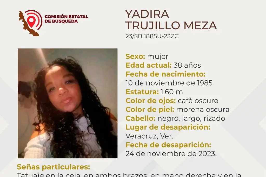 Imagen Ella es Yadira, tiene 38 años y desapareció en el puerto de Veracruz 