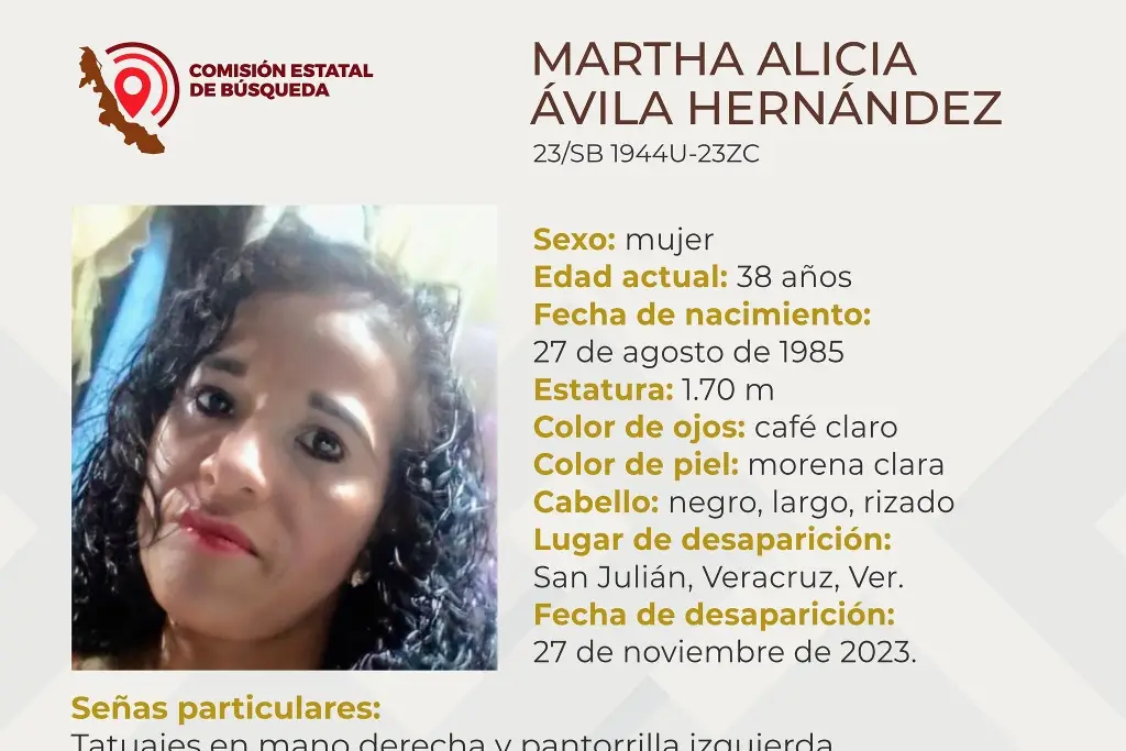 Imagen Ella es Martha, tiene 38 años y desapareció en la ciudad de Veracruz 