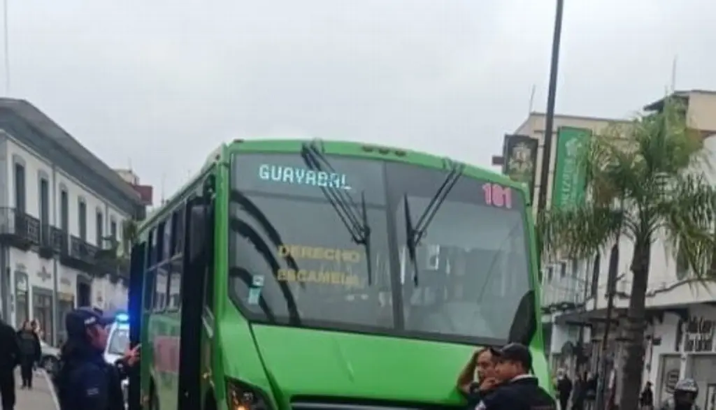 Imagen Mujer embarazada cae en el interior de un camión urbano 