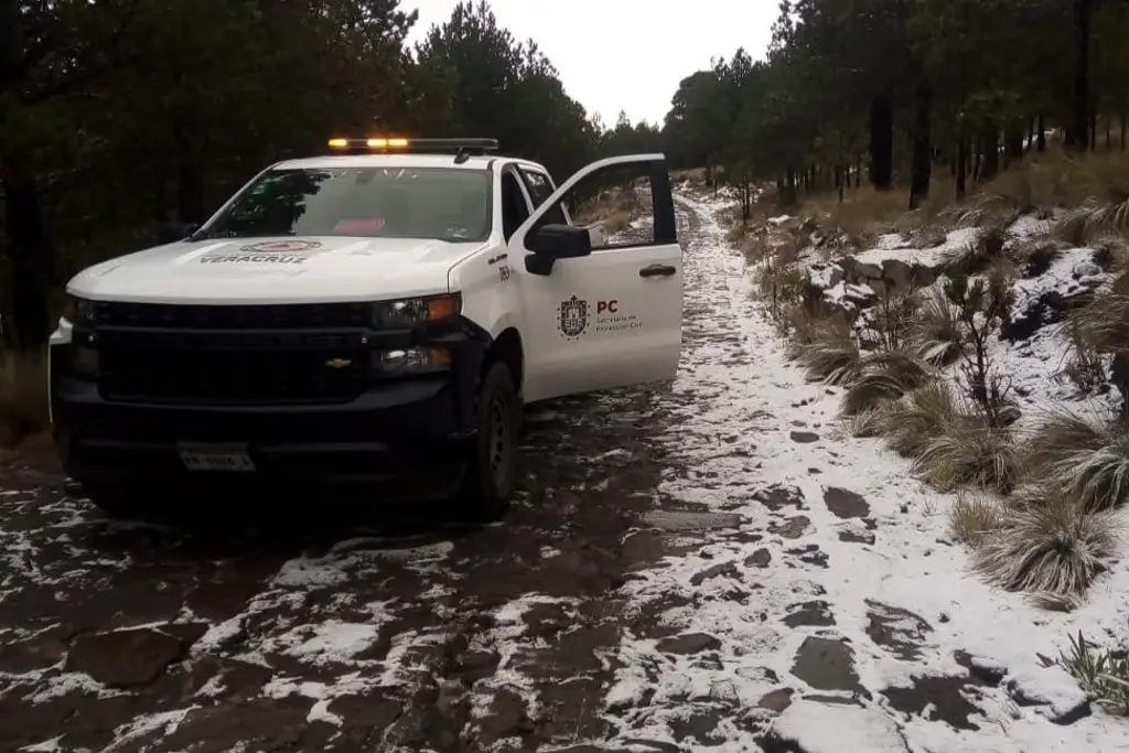 Imagen PC reporta situación desfavorable por caída de nieve en Cofre de Perote
