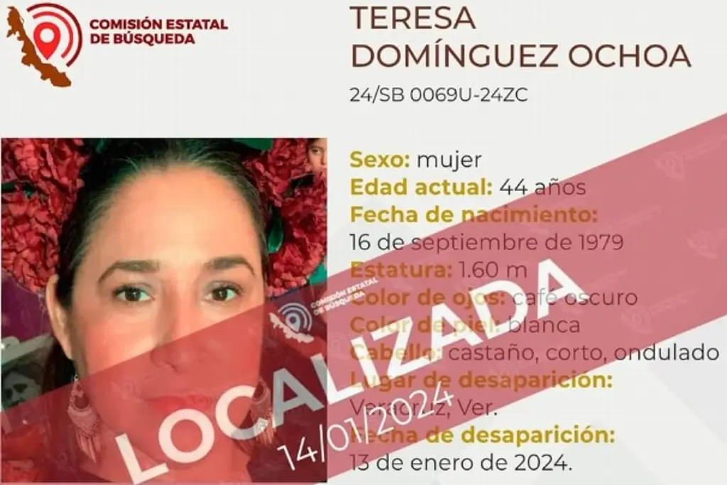 Imagen Localizan mujer reportada como desaparecida en la ciudad de Veracruz