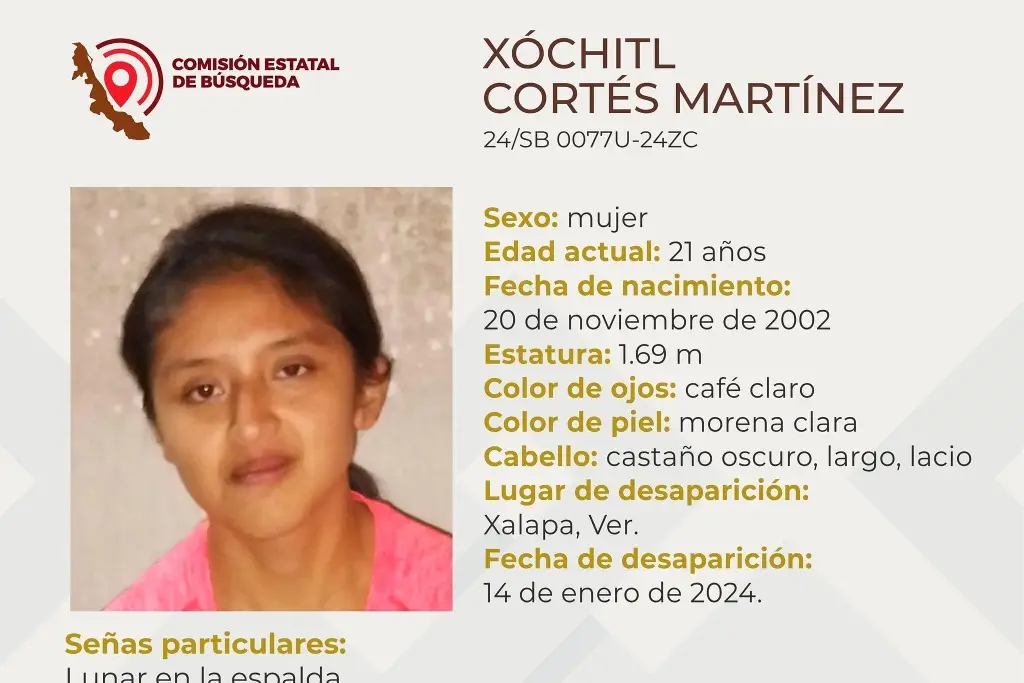 Imagen Joven mujer desaparece en Xalapa, Veracruz; aquí sus características 