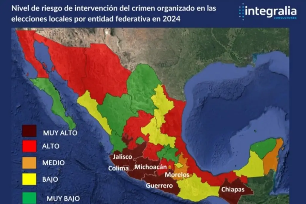 Imagen Veracruz presenta riesgo alto de injerencia del crimen en proceso electoral 2024: Integralia