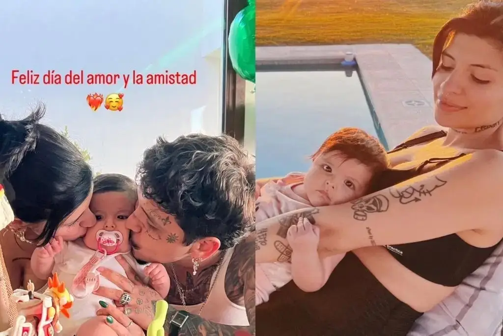 Imagen Christian Nodal y Cazzu muestran por primera vez el rostro de su hija Inti