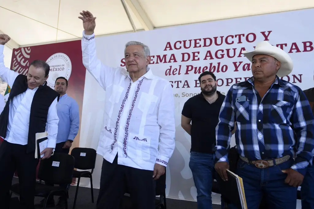 Imagen AMLO inaugura acueducto que llevará agua al pueblo Yaqui en Sonora