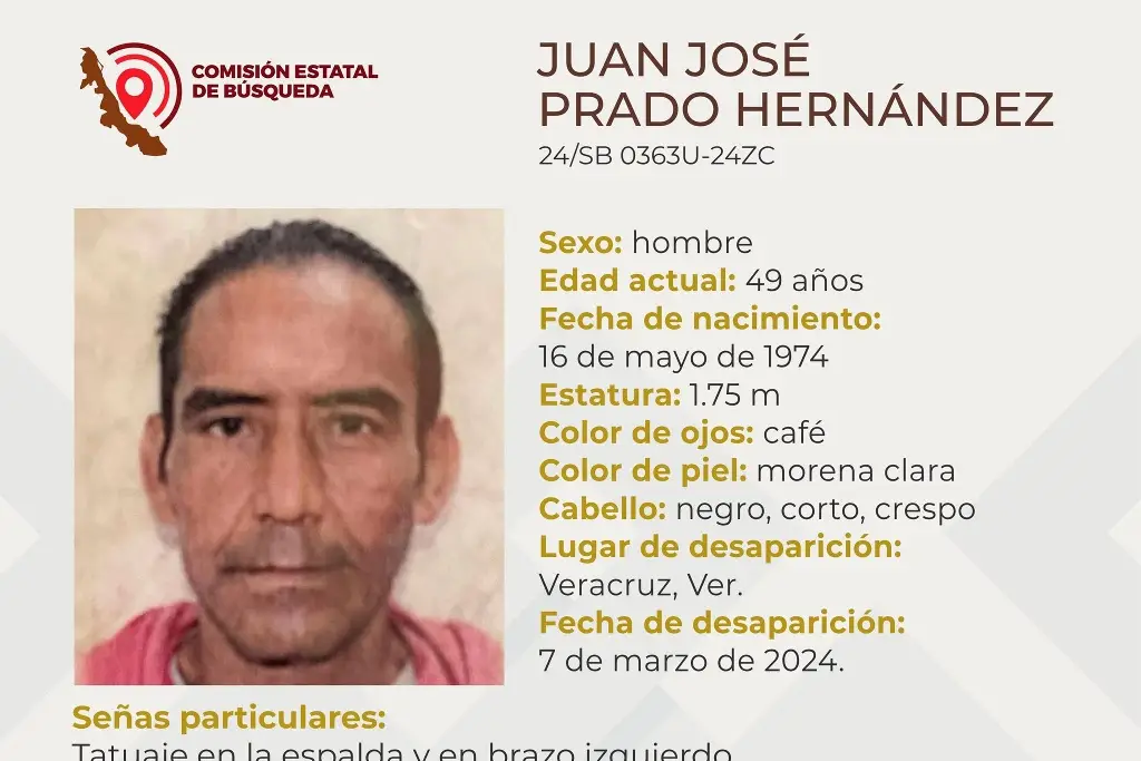 Imagen Él es Juan José, tiene 49 años y desapareció en el puerto de Veracruz 