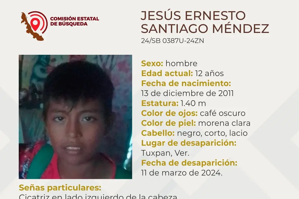 Imagen Menor de edad desaparece al norte de Veracruz; aquí sus características 