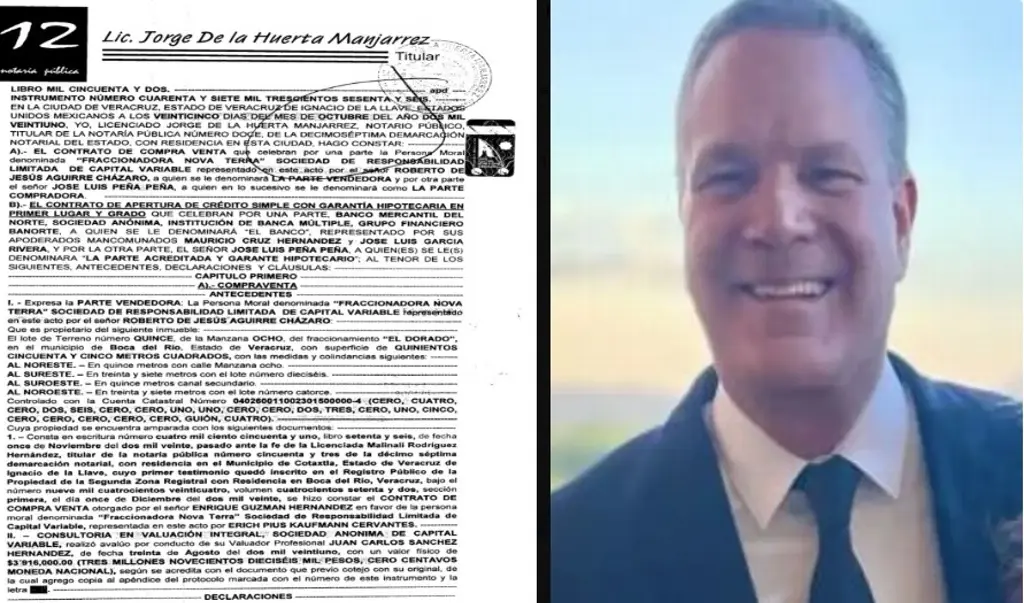 Imagen Arturo Castagné difunde escritura de terreno presuntamente de esposo de Nahle
