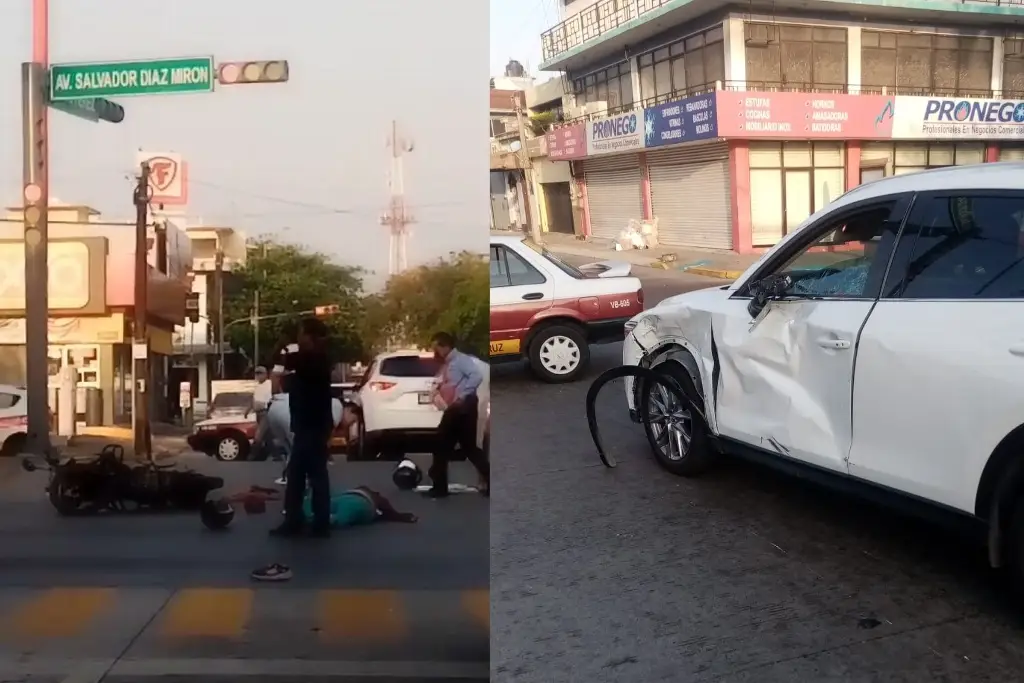 Imagen Motociclistas chocan contra camioneta en Diaz Mirón, en Veracruz 
