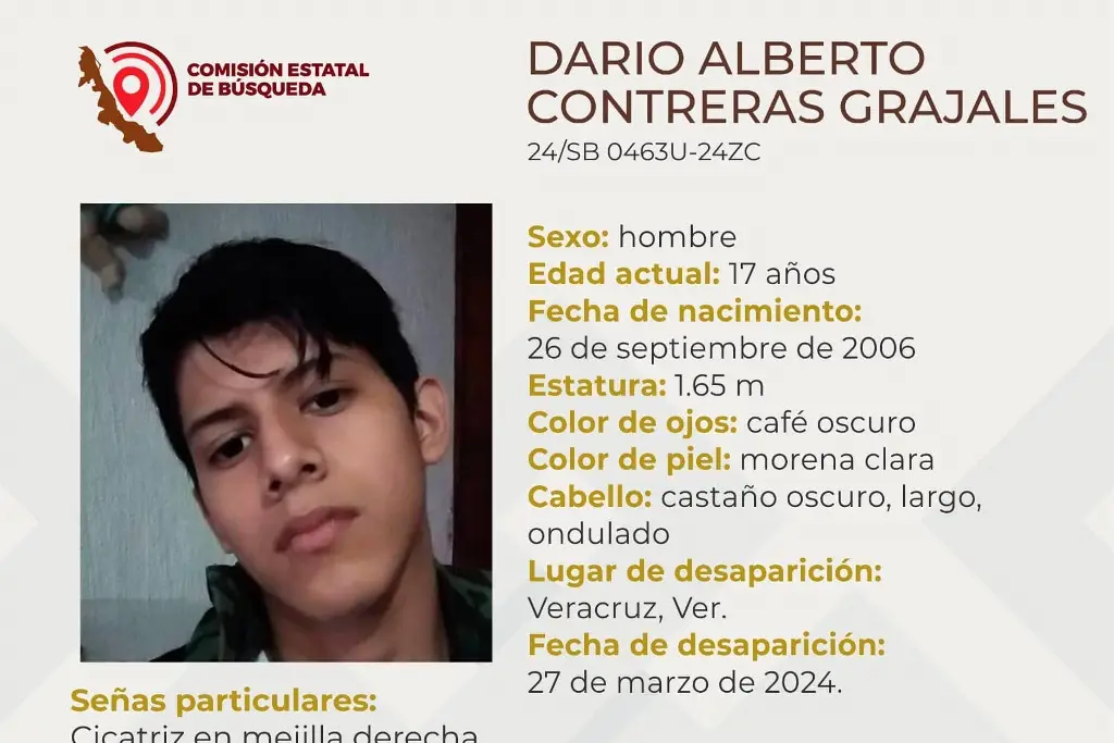 Imagen Menor de edad desaparece en el puerto de Veracruz; aquí sus características 