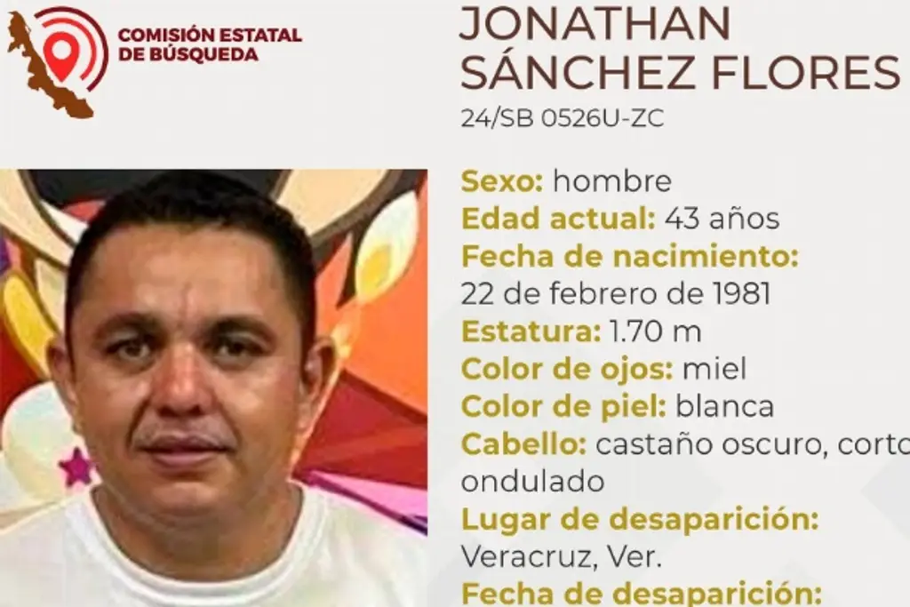 Imagen Desaparece hombre de 43 años en Veracruz; aquí sus características