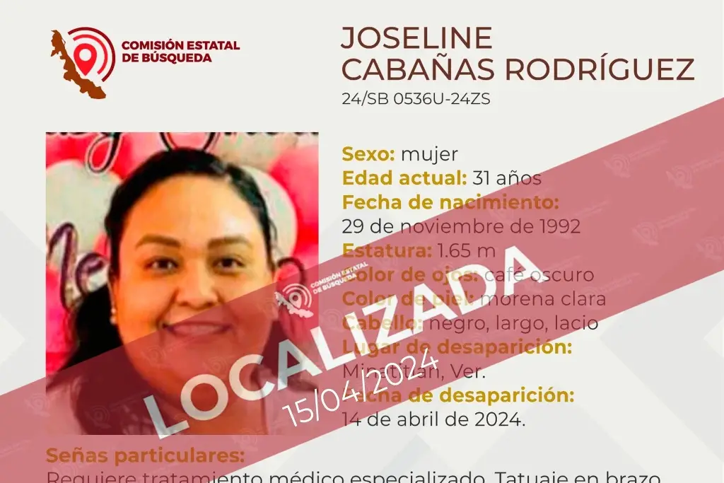 Imagen Localizan a maestra que estaba desaparecida al sur de Veracruz