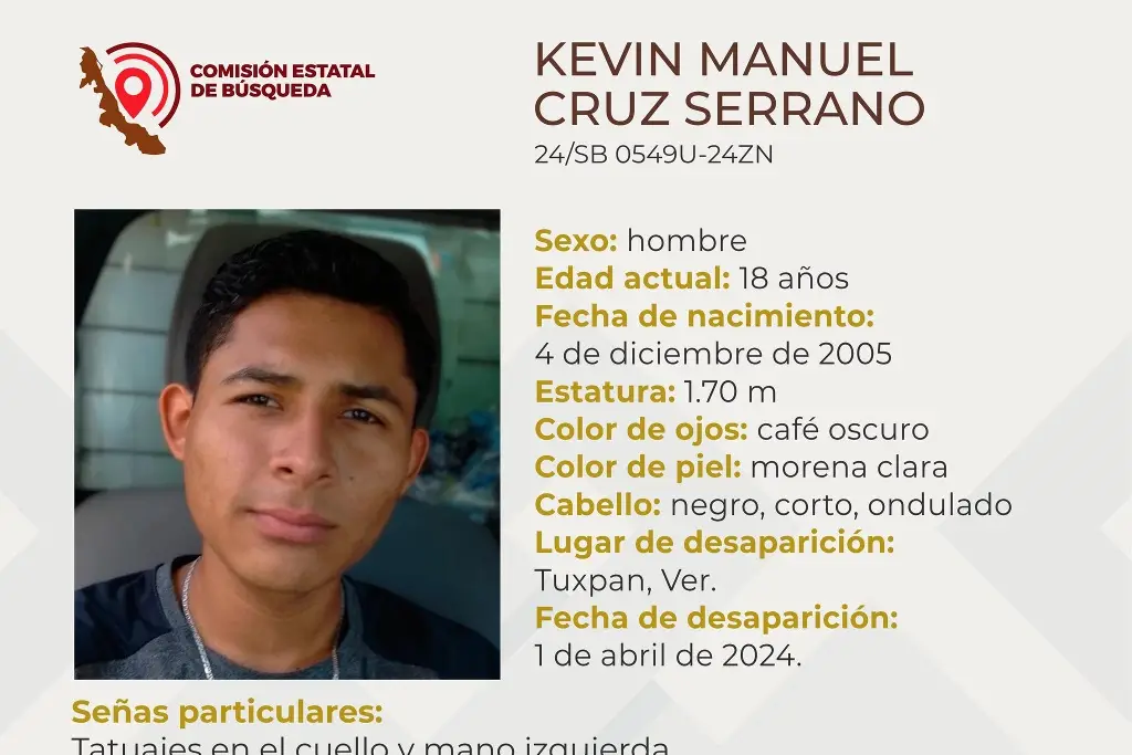 Imagen Piden ayuda para encontrar a joven desaparecido al norte de Veracruz 