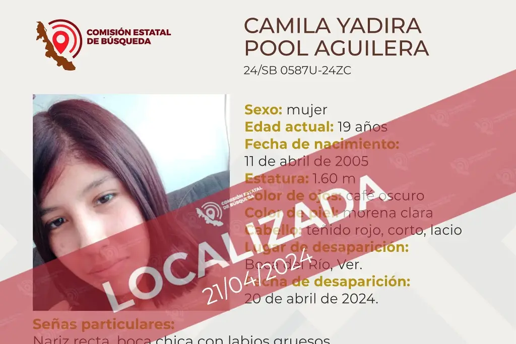 Imagen Localizan a joven mujer reportada como desaparecida en Boca del Río 