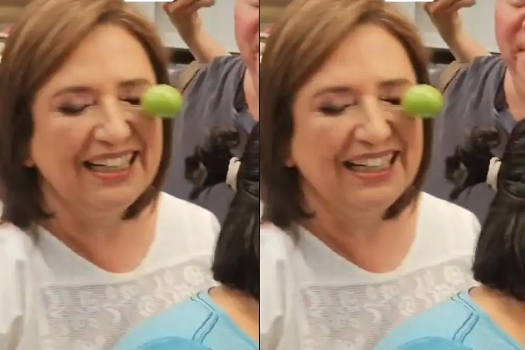Imagen Dan limonazo a Xóchitl Gálvez durante recorrido en mercado (+Video)