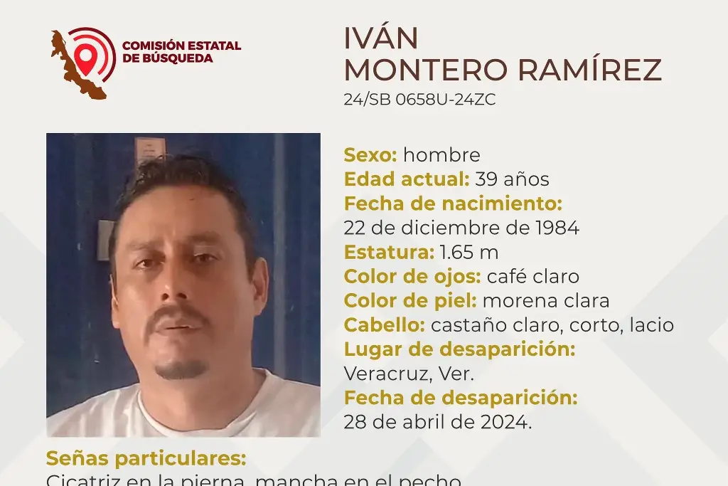 Imagen Él es Iván, tiene 39 años y desapareció en el puerto de Veracruz 