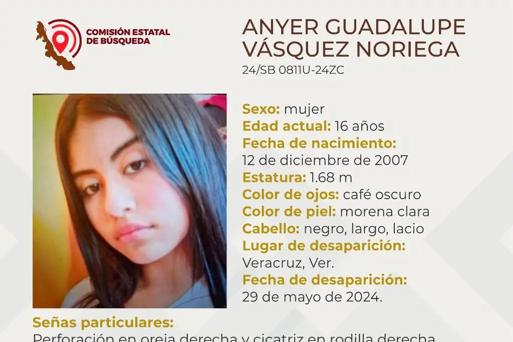 Imagen Ella es Anyer, tiene 16 años y desapareció en el puerto de Veracruz 