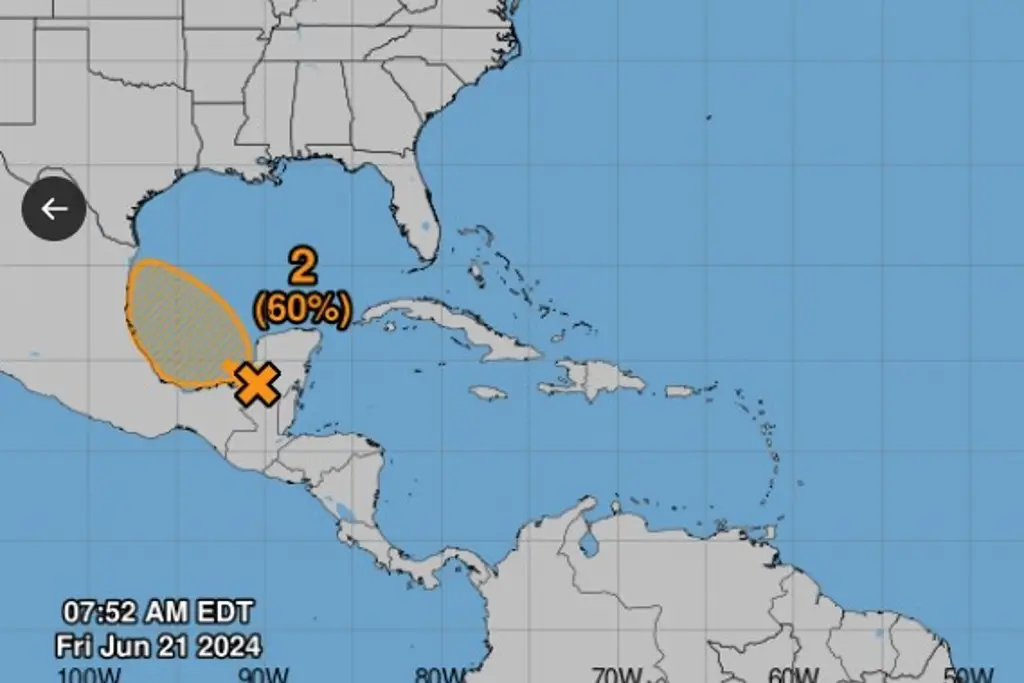 Imagen Reportan zona de disturbio con 60% de ser ciclón tropical