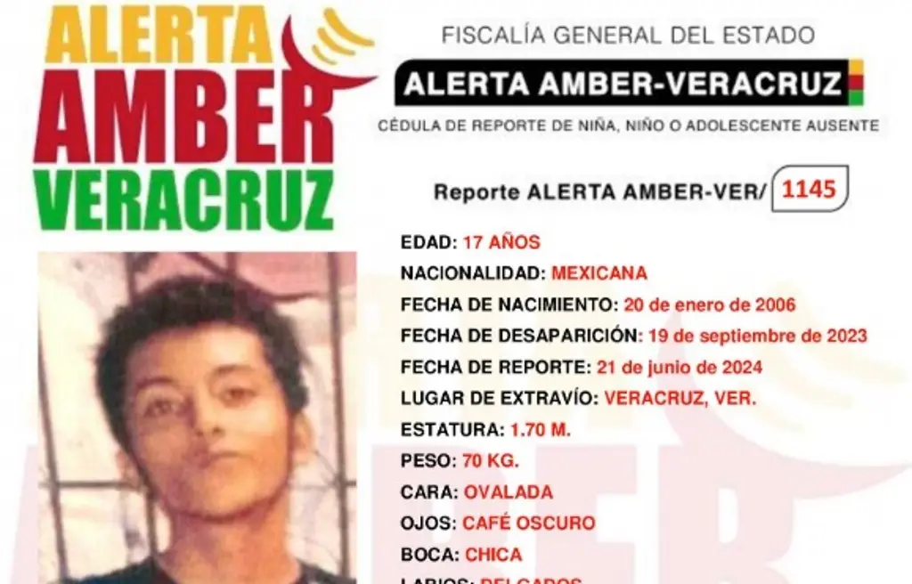 Imagen Emiten Alerta Amber por desaparición de menor en Veracruz