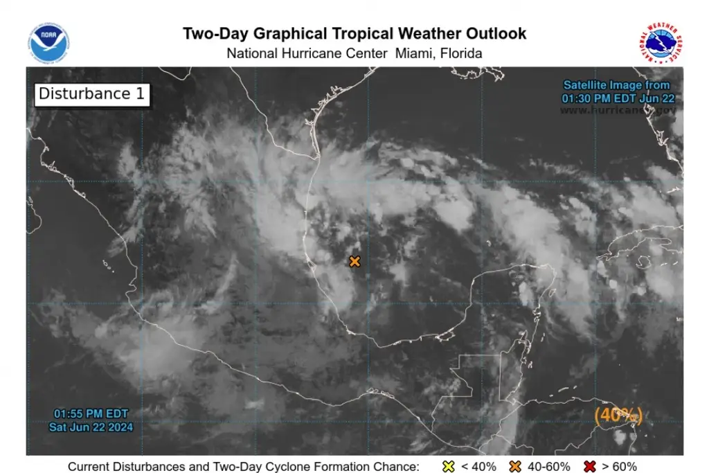 Imagen Cambia pronóstico de disturbio 93L; prevén posible depresión tropical en el Golfo de México