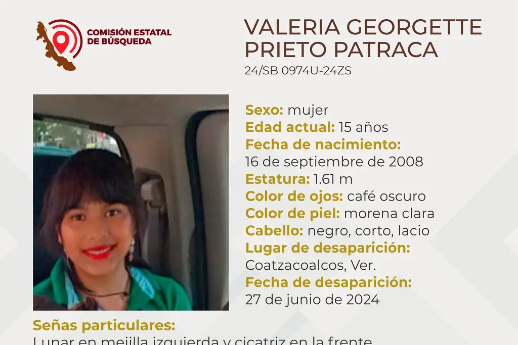 Imagen Menor de edad desaparece al sur de Veracruz; aquí sus características
