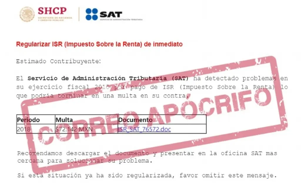 Imagen ¡Cuidado con falsos correos del SAT que llegan a Veracruz!
