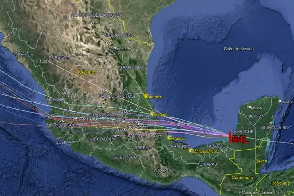 Imagen Disturbio 94L está a punto de ingresar al Golfo de México; prevén impacto a Veracruz