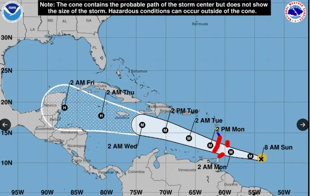 Imagen Beryl se convierte en huracán categoría 3; prevén que toque tierra con categoría 4.