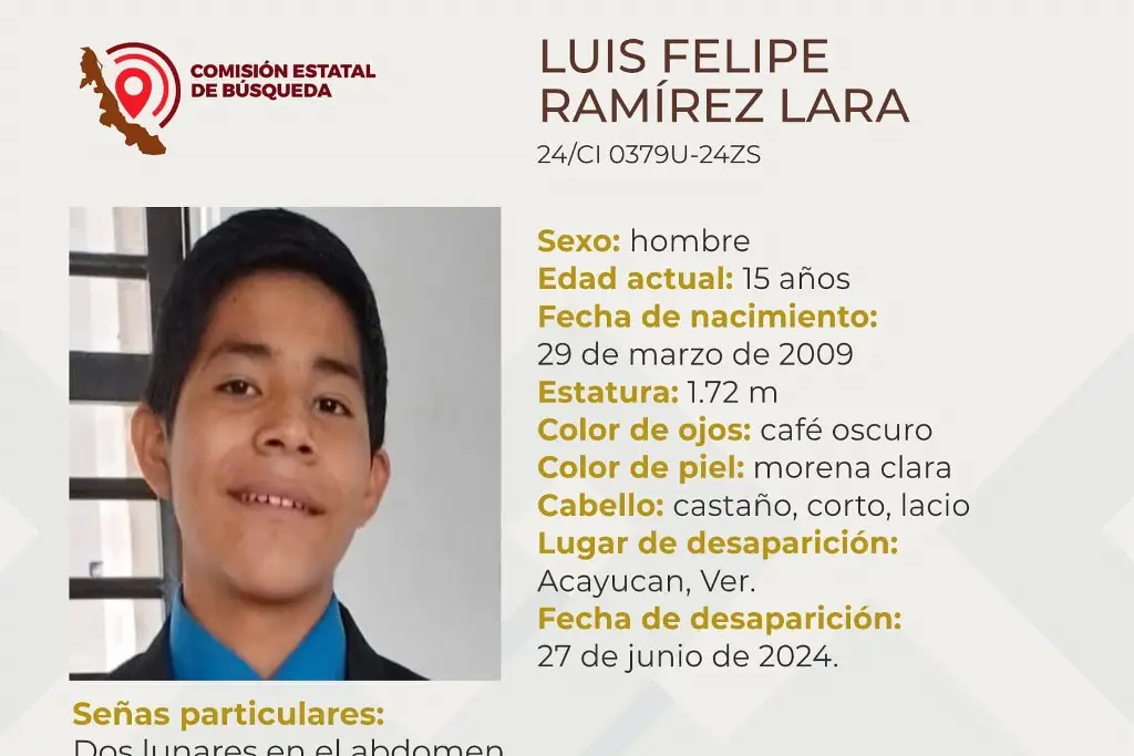 Imagen Menor de edad desaparece al sur de Veracruz; aquí sus características 