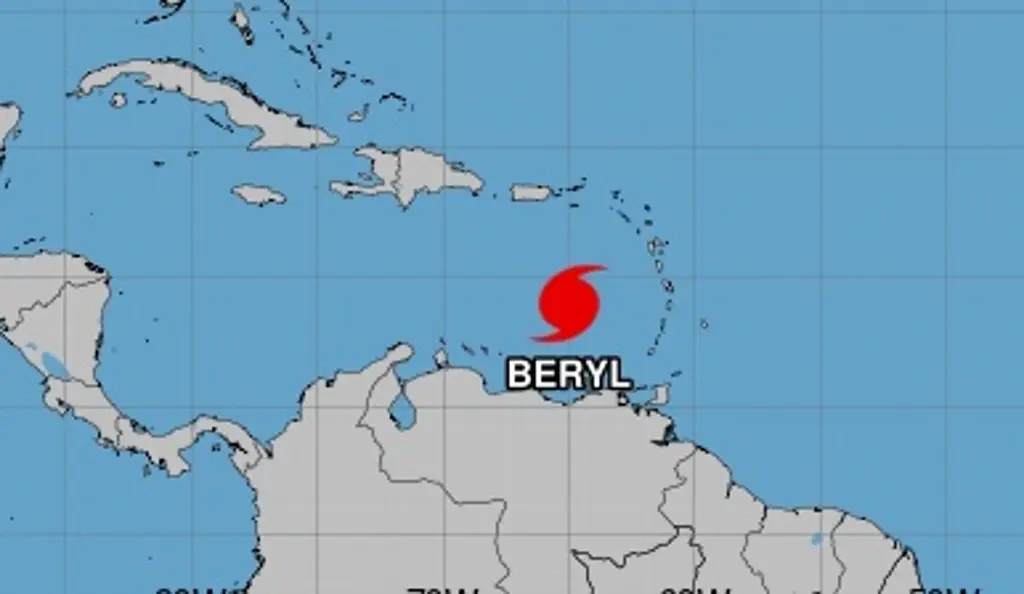 Imagen Huracán 'Beryl' alcanza la categoría 5; avanza por aguas del Mar Caribe 