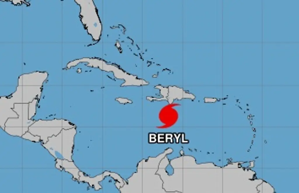 Imagen Así analizan científicos la trayectoria del huracán 'Beryl'