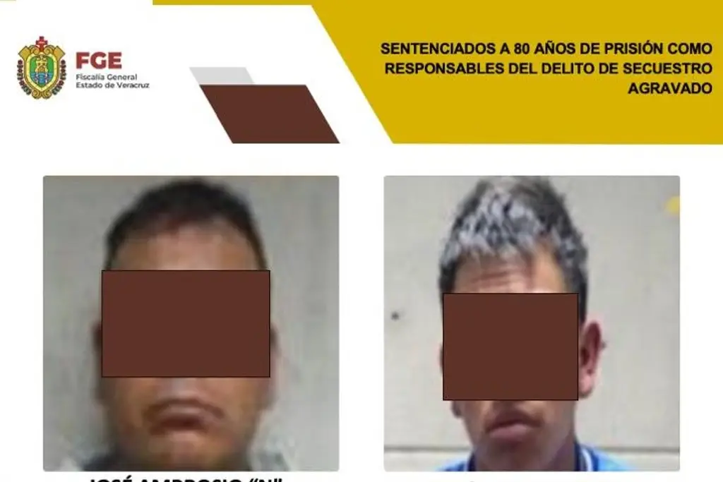Imagen Los sentencian a 80 años de cárcel por secuestro agravado en Perote, Veracruz 