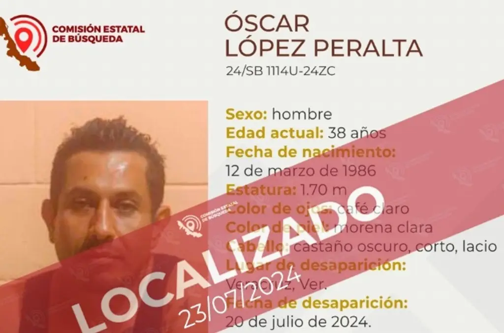 Imagen Localizan a hombre desaparecido en Veracruz