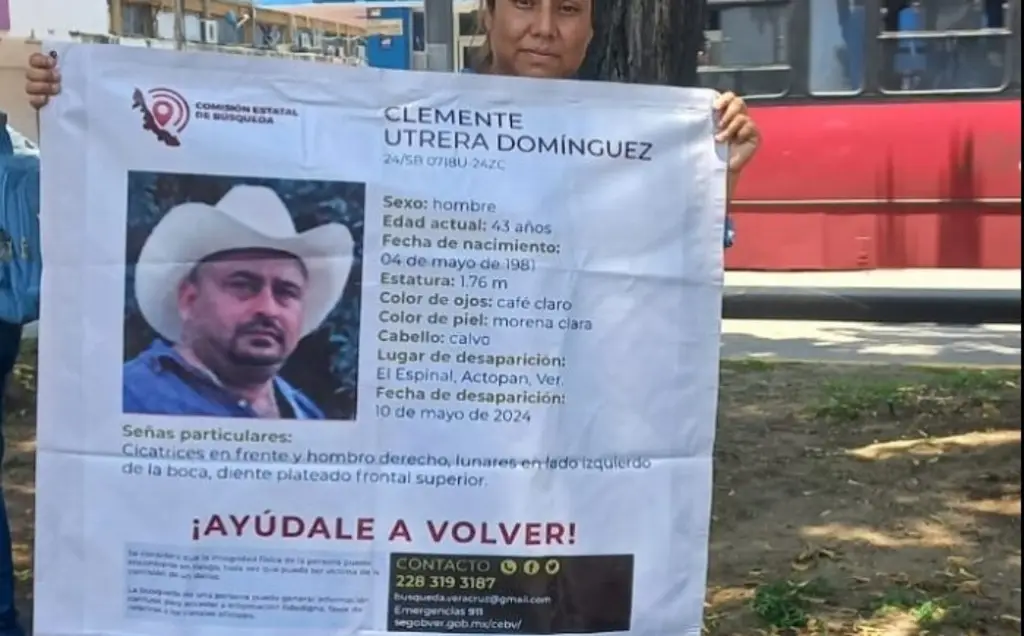 Imagen Pide apoyo para localizar a su esposo desaparecido en zona centro del estado de Veracruz