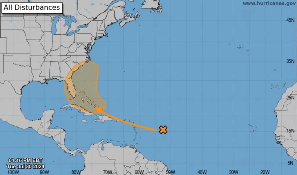 Imagen Vigilan una Onda tropical en el Atlántico