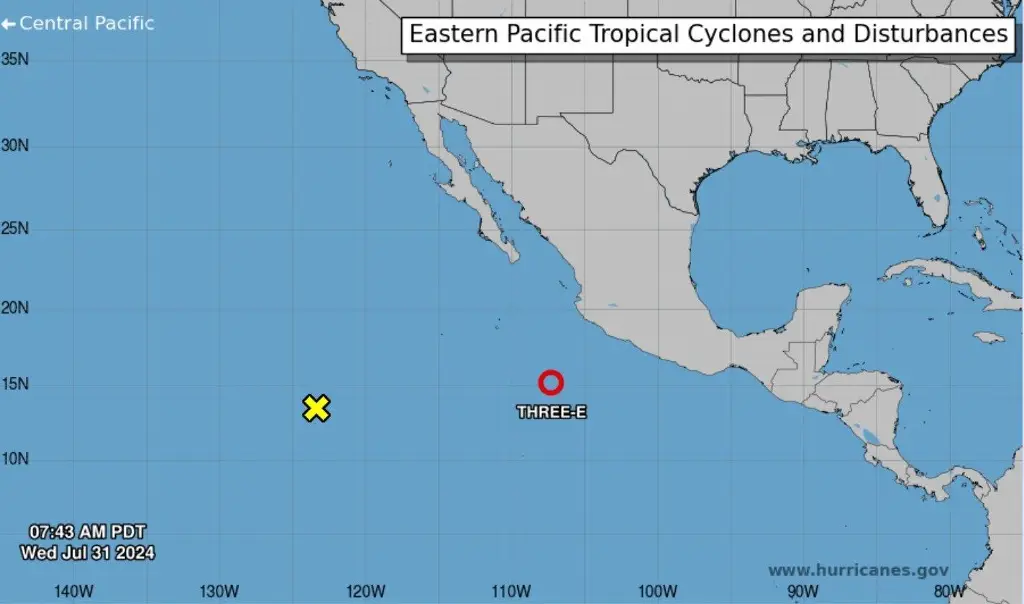 Imagen Se forma la Depresión Tropical Tres-E; 'podría convertirse en huracán categoría 1'